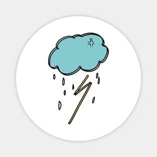 Cloud Rainy Thunder Hand Drawing Magnet